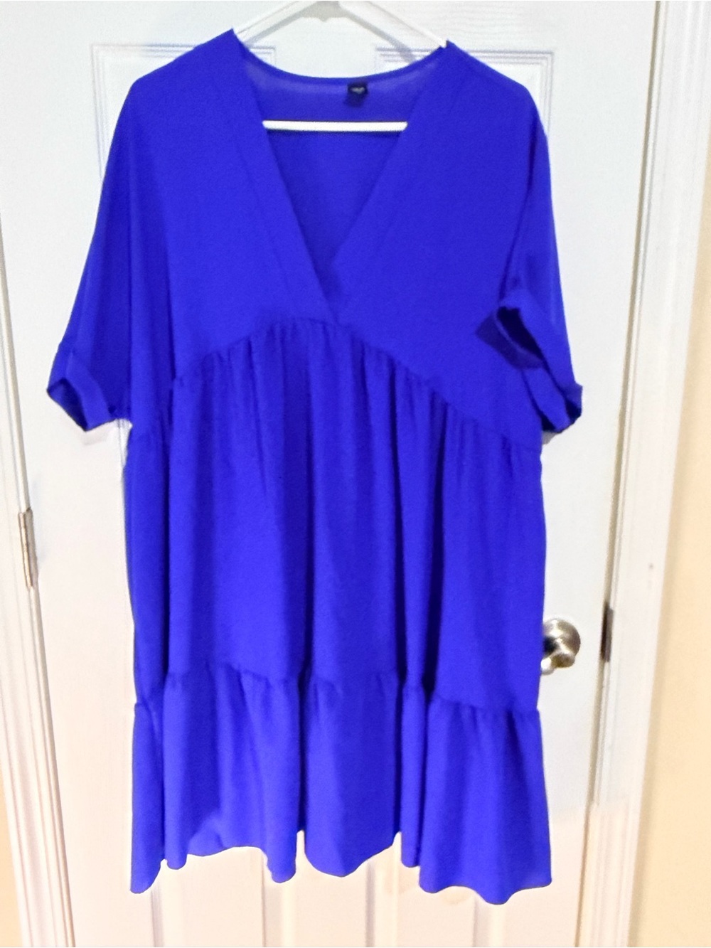 SHEIN Royal Blue V-Neck Midi Dress
